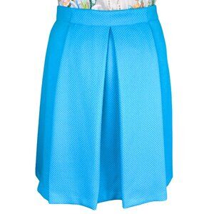 Worthington Turquoise A-Line Skirt Size 6 Textured Pleated Zip Back